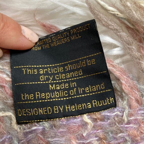 Tapestries Ireland Ltd.  Hand Woven Blanket Wool Purple Pink Size 64” X 46” Rare - Picture 8 of 12